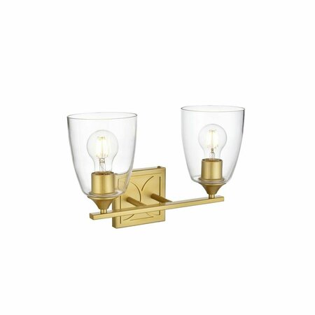 CLING 110 V E26 2 Light Vanity Wall Lamp, Brass CL2963615